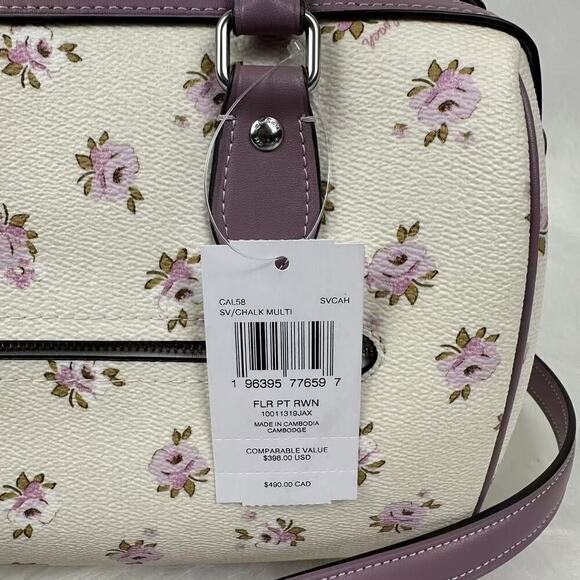 Coach Rowan Satchel Bag Crossbody With Floral Print CAL58 Chalk Multi NWT - Picture 5 of 10